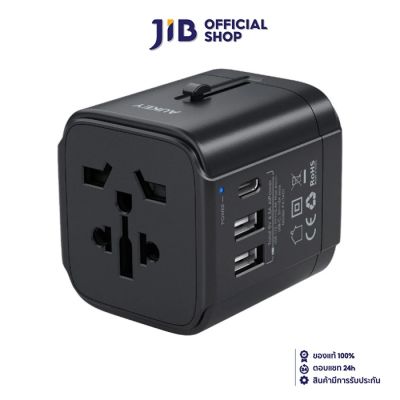 ADAPTER CHARGER (อะแดปเตอร์) AUKEY TRAVEL ADAPTER WALL CHARGER WITH USB-C AND USB-A PORTS (PA-TA01) BLACK