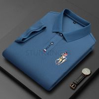 2023 New Fashion Embroidery Polo Shirt Mens Short Sleeved T-shirt Summer New Solid Color Lapel Casual Half Sleeve Polo Shirt