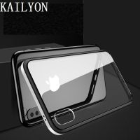 № For iPhone XS XR X case Luxury Tempered Glass Metal Frame TPU Hybrid Case for iphone 7/8 Plus 6 6s plus Fitted Coque Fundas