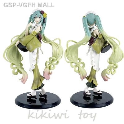 ฟิกเกอร์น่ารักๆ Miku Hatsune อะนิเมะ Hatsune Miku ขนาด21ซม. Matcha Kawaii เกิร์ลรูปปั้นพีวีซีตกแต่งรวบรวมตุ๊กตาแกะสลัก