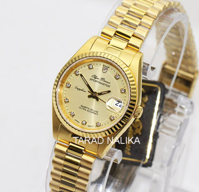นาฬิกา Olym pianus lady sapphire sportmaster 28 มม. 6832L29-404E  เรือนทอง (ของแท้ รับประกันศูนย์) Tarad Nalka