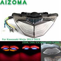 Rear LED Integrated Tail Brake Stop Lamp w/ Turn Signal Indicator Taillight For Kawasaki Ninja 250R 300 EX300 Z250 Z300 2013-15