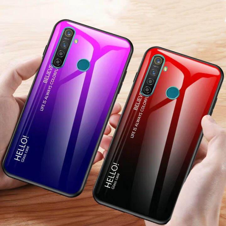 เก็บเงินปลายทางcase-realme-5i-realme-5-5s-เคสเรียวมี5i-เคสกระจกสองสี-เคสกันกระแทก-เคส-realme-5i-ขอบนิ่ม-เคสกระจกไล่สี-สินค้าใหม่