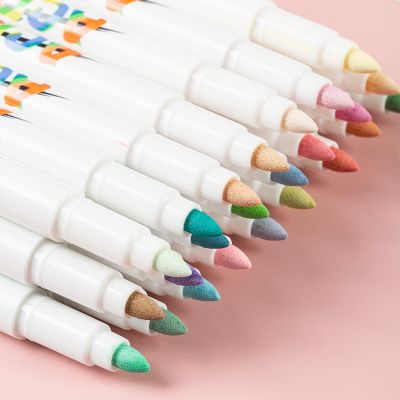 Guangna 7600 nylon round head molandi color series water-based acrylic marker 12 color 24 color set for NEW supply