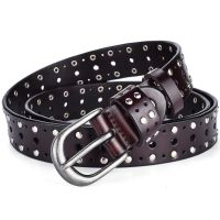 Ms pin buckle belts punk hot money cowhide leather belt rivets well quickly trill live source ♦