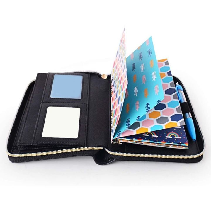  All-in-One Leather Cash Envelopes Wallet with 12 Cash