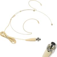 Beige Two Ear Hooks Headset Microphone For MiPro Wireless System ACT77