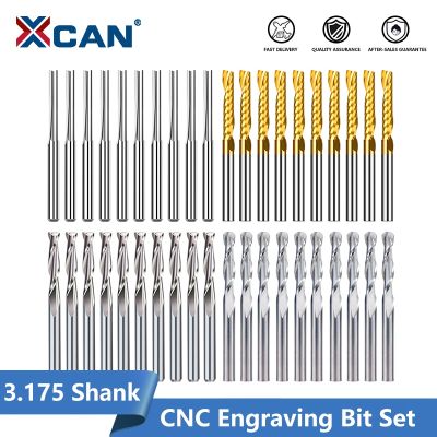 【LZ】 XCAN Milling Cutter 10/40pcs CNC Router Bit 3.175 Shank Ball Nose Flat Straight Flute End Mill Carbide Milling Tools