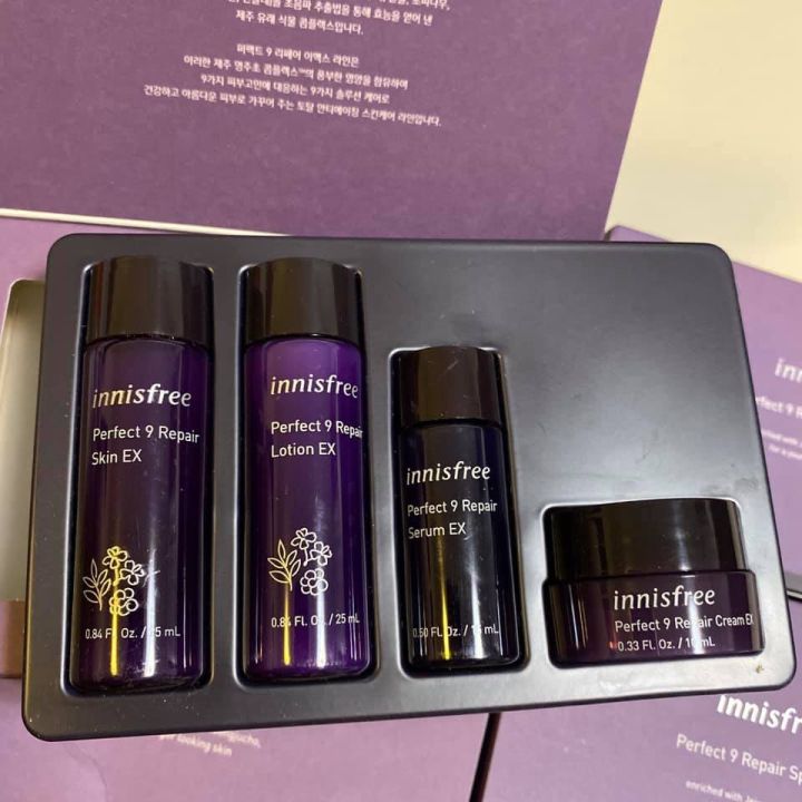 innisfree-perfect-9-repair-special-kit-เซ็ตบำรุงผิวจาก-อินนิสฟรี-หนทางในการจัดการกับ-9-สัญญาณริ้วรอยระหว่างวัย-แก้ไขปัญหาความแห้งกร้าน-สินค้าพร้อมส่ง