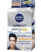 NIVEA MEN นีเวียเมน EXTRA WHITE 10x Effect ขาวออรา ลดจุดดำฝังลึก เซรั่ม SPF50+ ขนาด8ml/ซอง  กล่องละ 6ซอง จำนวน1กล่อง