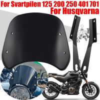 อุปกรณ์เสริมสำหรับ Husqvarna SVARTPILEN 401 125 200 250 701ที่บังลมแบบย้อนยุคฝาครอบกระจกรถยนต์กันลม