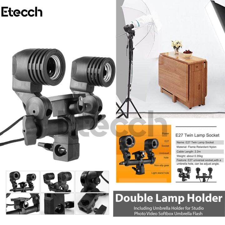 Double Lamp Holder Withs Socket Umbrella Lazada Indonesia