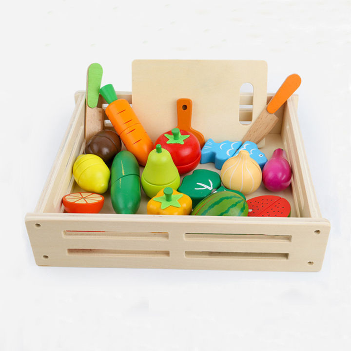 Wooden Magnetic Fruit and Vegetable cutting set