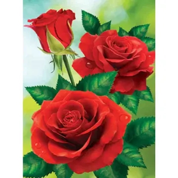 Red Rose Flower Butterfly Artificial Diamond Painting Kits, 5d Diy