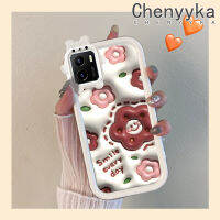 เคส Chenyyka สำหรับ VIVO Y15s Y15a เคส Y01การ์ตูน3D รอยยิ้มดอกไม้สีสันสดใสน่ารักน้อยมอนสเตอร์เลนส์กล้องถ่ายรูปแบบนิ่มซิลิโคนเคสใสกันกระแทกแบบใสง่ายป้องกัน