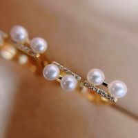 New Arrival 100% Natural Freshwater Pearl 14K Gold Filled Balance Beam Design Shiny Zircon Female Ring Jewelry For Women Gifts