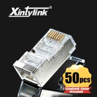 xintylink rj45 connector ethernet cable plug rj 45 rg45 cat6 conector shielded male network stp cat 6 terminals jack lan 1.2mm Cables