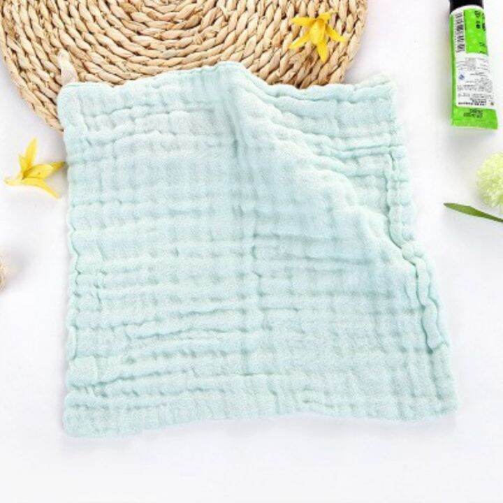 5pcs-baby-6-layers-washed-gauze-square-cotton-handkerchief-towels-white-pink-blue-yellow-green-kids-wash-face-bath-towel