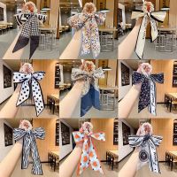 【CW】 2022 Hair Silk Scarf Headband Bow women High-Grade Band Tied-up Accessories