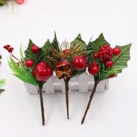 2Pcs Christmas Artificial Foam Berry Bouquet DecorationsSimulation Bouquet Flower Ornament DIY Artificial Berry Flower Ornament Decor for Christmas Festival Living Room Wedding Bedroom