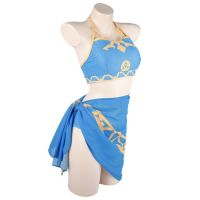 Breath Of The Wild Cosplay Princess Summer Swimsuit Zelda Sexy Three-Piece Swimwear Costume Outfits Halloween Carnival Suit