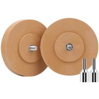 2Pcs Decal Rubber Eraser Wheel 4inch Adhesive Remover Solid Rubber Wheel with Pad &amp; Drill Adapter, Adhesive Remover Tool