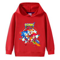 Sonic The Hedgehog ผ้าฝ้าย100% ฤดูใบไม้ร่วงเด็ก Hoodie กับกระเป๋าชายหญิง Hoodie สาวแฟชั่นแขนยาวการ์ตูนเด็ก Clothing