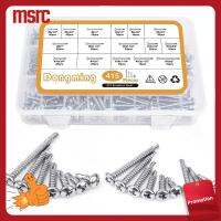 MSRC 415Pcs #6 #8 #10 สกรูเกลียวปล่อย สีดำสีดำ เหล็กไร้สนิม ชุดแยกสกรู ทนทานต่อการใช้งาน สกรูโลหะแผ่น โลหะพลาสติก