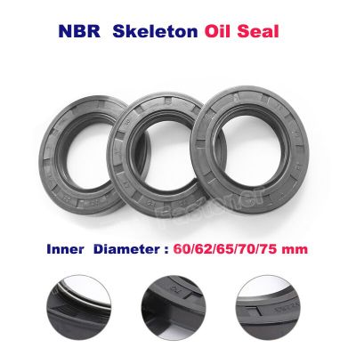 Black Shaft Gasket Oil Seal ID60 62 65 70 75mm Skeleton Oil Seals Ring TC/FB/TG4 NBR Rotary Shaft Gasket Nitrile Double Lip Seal Gas Stove Parts Acces