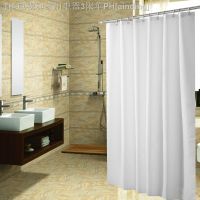 【CW】﹊✘♠  High-grade plain polyester waterproof shower curtain bathroom partition white black light blue cloth