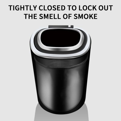 hot！【DT】┅✺№  Car Trash Can With Detachable Lid Ashtray Vehicles Smokeless Ashtrays