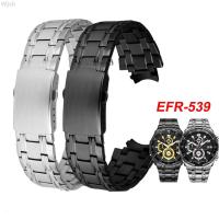 สายนาฬิกาแท่งสแตนเลสสตีลเหมาะสำหรับสายรัดข้อมือสำหรับผู้ชาย EFR-539รุ่น Casio รุ่น EDIFICE สายข้อมือสำหรับเปลี่ยนโลหะสีด้าน