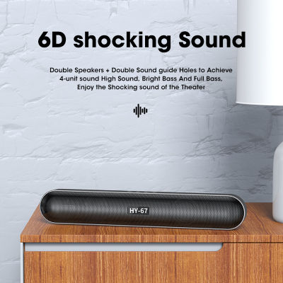 Wireless Bluetooth Speaker 6D Surround Stereo Voice Call FM AUX TF USB for Laptop PC Theater TV Sound Bar Loudspeaker Subwoofer