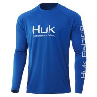 HUK เสื้อตกปลาสำหรับผู้ชาย,เสื้อผ้าแขนยาวตกปลาระบายอากาศสำหรับฤดูร้อน50 + UPF ป้องกันแสงแดดเสื้อทีมสเปนเพสก้า