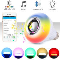 หลอดไฟ LED RGB ลำโพงบลูทูธไร้สาย E27 ด้วยการควบคุมระยะไกล 24 ปุ่ม