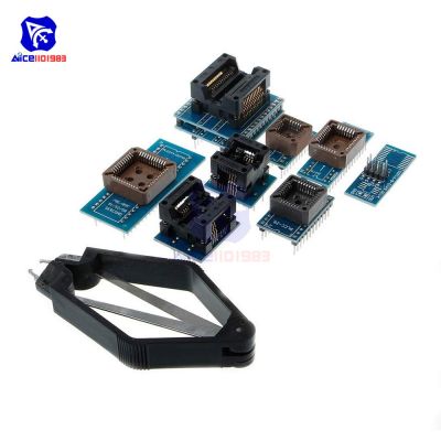 diymore 8 PCS Programmer Adapters Socket Kit SOP8+SOP16 +PLCC32 +PLCC44 Adapter for EZP2010 RT809H Programmer