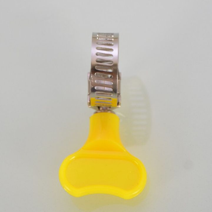 ตัวหนีบสายยางมีที่บิดด้ามพลาสติกสีเหลืองแบบปรับได้1-5-10ชิ้นตัวล็อคท่อน้ำสเตนเลสสตีล201-8-44มม-สำหรับหลอด