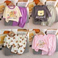 2023 New Childrens Long-sleeved Clothing Set Boys home clothes Girl Cotton Underwear Baby Thin Pajamas Kids Clothes