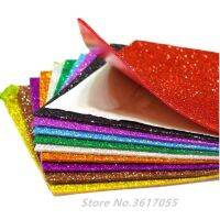 10pcs Sticker Sponge Paper Foam Paper Glitter Flash Gold Handmade EVA Foam Craft Paper Kindergarten DIY Paper Sheets mix color Adhesives Tape