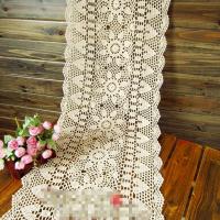 [HOT ZEXKLIOALQAQ 529] ผ้าฝ้าย100วินเทจทำมือโครเชต์ Doilies เสื่อตารางผ้าปูโต๊ะ Runner ตารางสีขาวสีเบจ