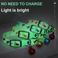 ✑ Fast Shipping Pet Glowing Collars With Bells Glow At Night Dogs Cats Necklace Light Luminous Neck Ring Accessories Dropshipping