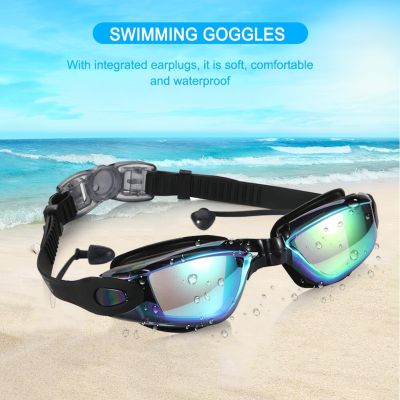 Adult Swimming Goggles Elastic One Size Swimming Glasses Pools Waterproof with Earplugs High Light Transmittance for Adult Accessories Accessories