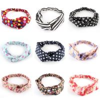 Fashion Womens Hair Accessories Elastic Cross Hair Band Twist Knot Beach Floral Dot Striped Printed Headband Head Wrap Ornament