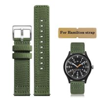 สายนาฬิกาข้อมือ H70605731สนามสำหรับ Hamilton กากี Hamilton H70605993 Seagull Seiko สายรัดนาฬิกากีฬาไนลอน18มม. 20มม. 22มม. สร้อยข้อมือผ้าใบ