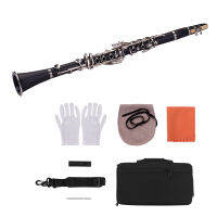 ABS 17-Key คลาริเน็ต Bb แบนกับ C Arry Case ถุงมือทำความสะอาดผ้ามินิไขควงกกกรณี10ชิ้นกก Woodwind ตราสาร