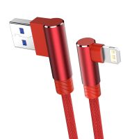 ZF สาย USB 90องศาสายสำหรับ iPhone 14 13 12 11 Pro X XS Max 6S 7 8 Plus SE โทรศัพท์มือถือตะกั่ว3M สายชาร์จเร็วสายเครื่องชาร์จยูเอสบี