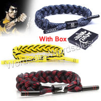 "Bruce Lee" 李小龍Men เครื่องประดับราสตาแคล็ทเชือกรองเท้าสร้อยข้อมือ Casual Knot กำไลข้อมือกล่อง