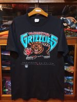 {High-end clothing} วินเทจแวนคูเวอร์เสื้อ Grizzlies บาสเก็ตบอลโลโก้เสื้อยืดกราฟิกสไตล์นุ่มใส่ได้ทั้งชายและหญิง