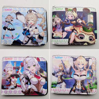 Genshin Impact Women S Men S Cartoon Coin Purse Wallets Casual Short Short Wallet Game Student Change Bag PU Wallet Card Holder