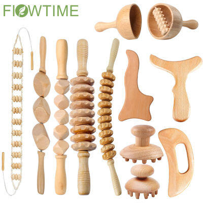 【CW】2468PCS Wooden Tpy Massage Sets Pain Relief Anti Cellulite Body Slimmling Gua Sha Massager